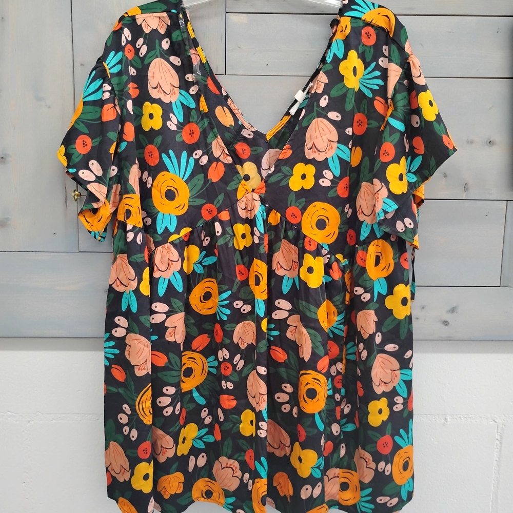 Floral V-Neck Women's Top